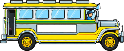 A yellow jeepney